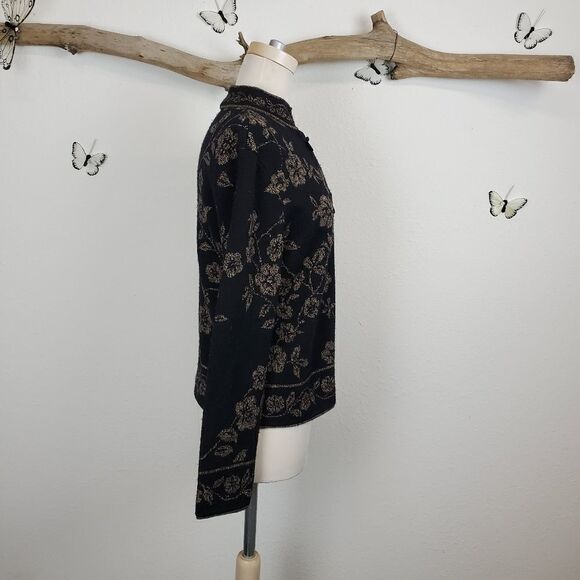 Talbots 100% wool mandarin collar cardigan - Picture 2 of 7